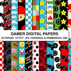 Gamer Day Digitale Hintergrundpapiere, Videospiel Muster Papier, Videospiele Digitale Papiere, Gaming Digital Papier, Gamer Digital Papier Pack