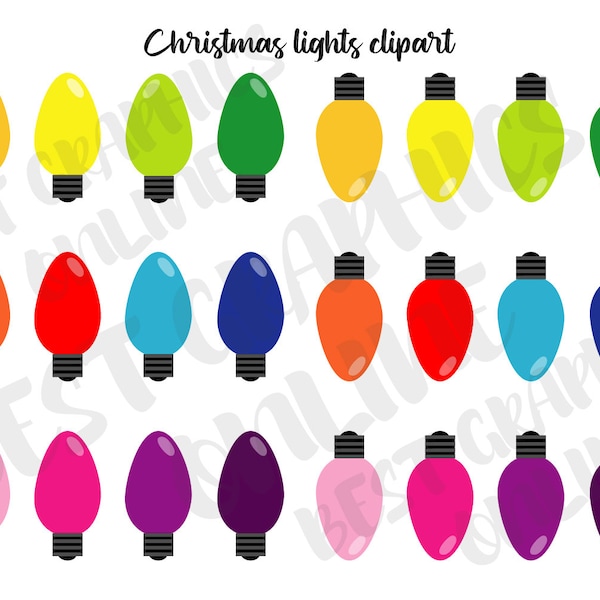 Christmas Tree Lights Clipart, Holiday Clip Art, Christmas Graphics, Holiday Graphics, Holiday Lights Clipart