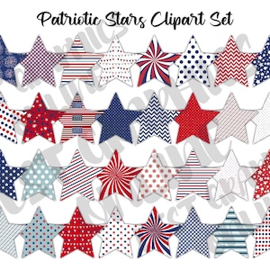 Stars and Stripes Clipart, étoiles patriotiques du 4 juillet, drapeau des Etats-Unis Clipart, Clipart rouge blanc et bleu, clipart étoiles 4 juillet, clipart étoile