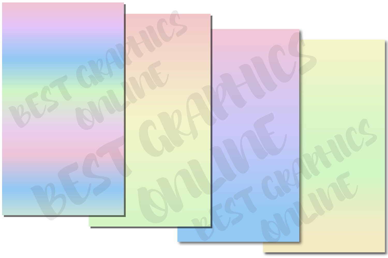Pastel Rainbow Digital Paper Pack, Soft Color Backgrounds (12x12" JPG ...