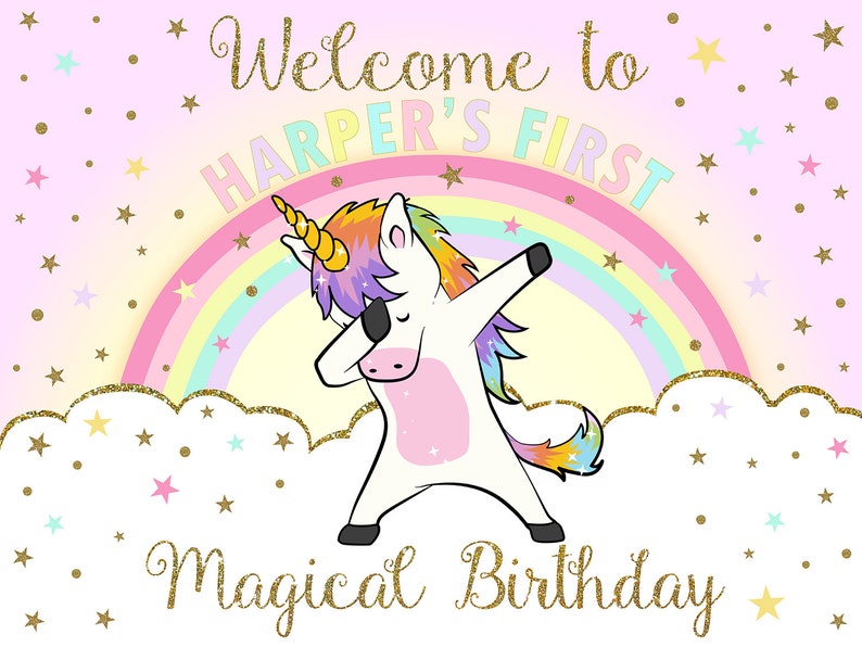 personalized unicorn welcome sign unicorn birthday party etsy