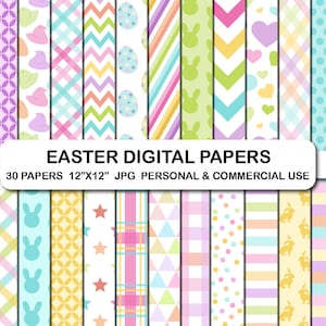 Ostern Digitale Papiere, Osterhase Digitales Papier, Ostern Muster, Ostern Chevron Hintergrundpapiere, Osterei Scrapbook Papier, Osterei