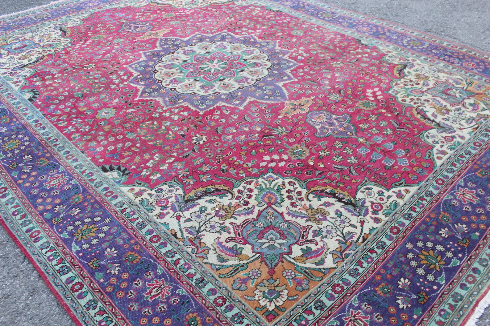 13x10 Turkish Oversize Pink Rug Vintage Handmade Office Area Etsy