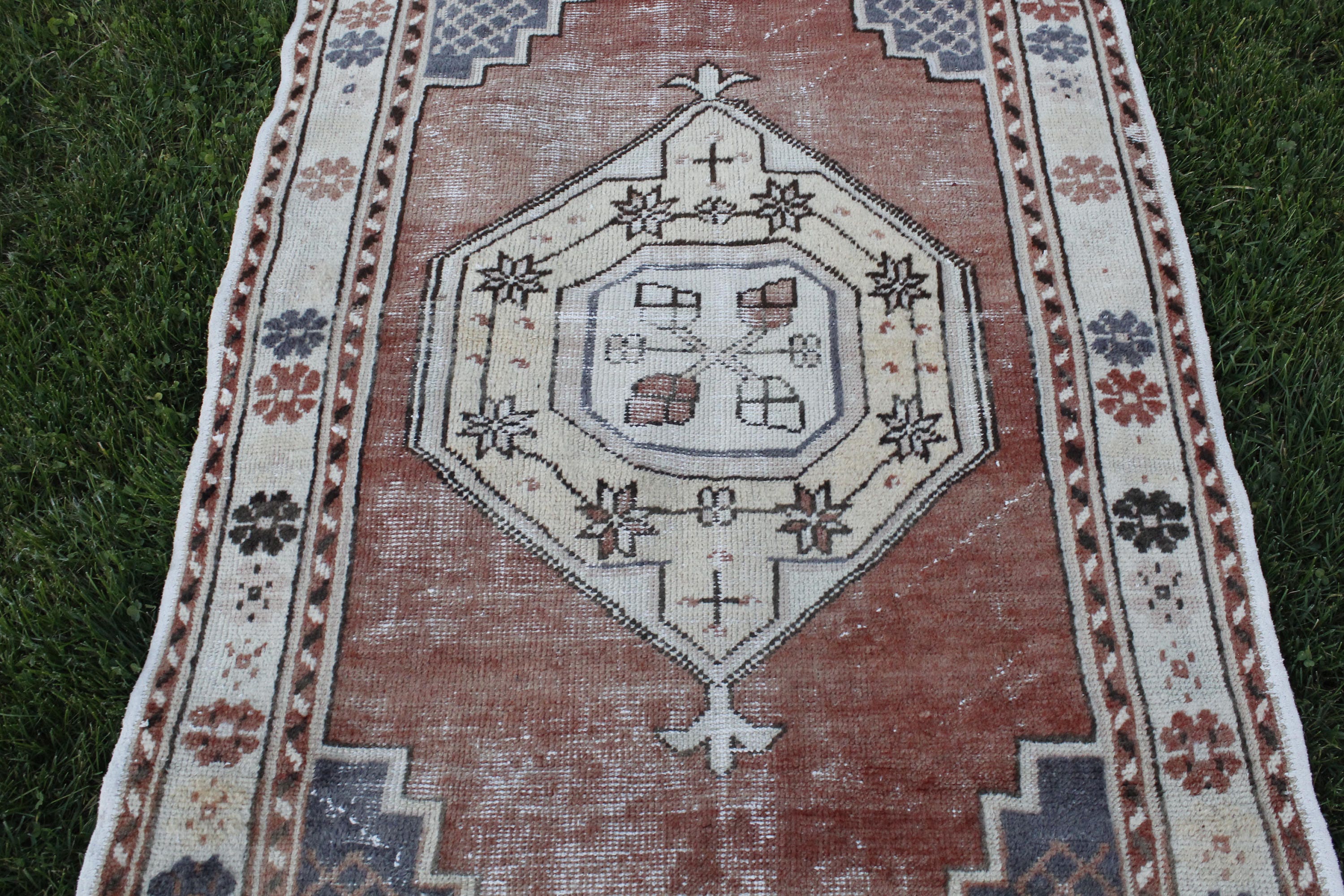 Turkish Rug Vintage Handmade Distressed Oushak Area Rug Etsy