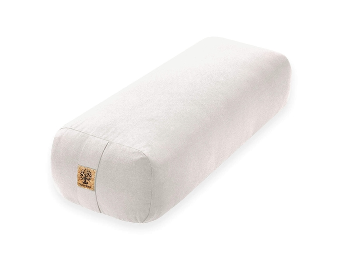 Rectangular Yoga Bolster | Organic Cotton Pillow, Buckwheat Filling