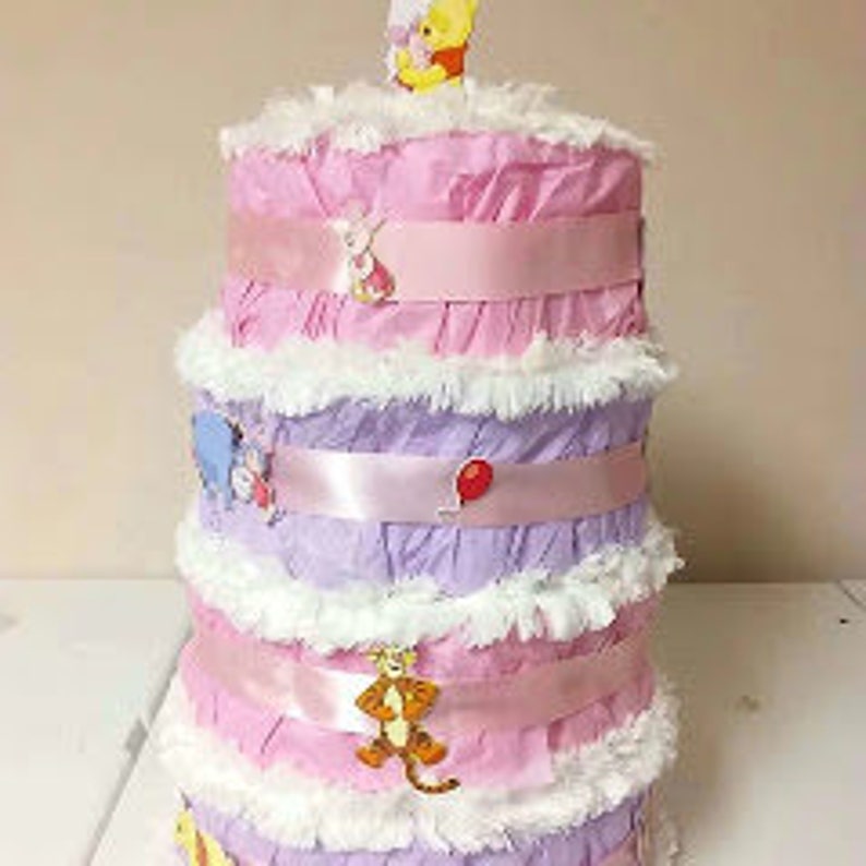 pooh bear diaper cake