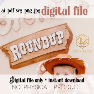 Roundup Sign Digital File Only SVG AI PNG pdf jpg