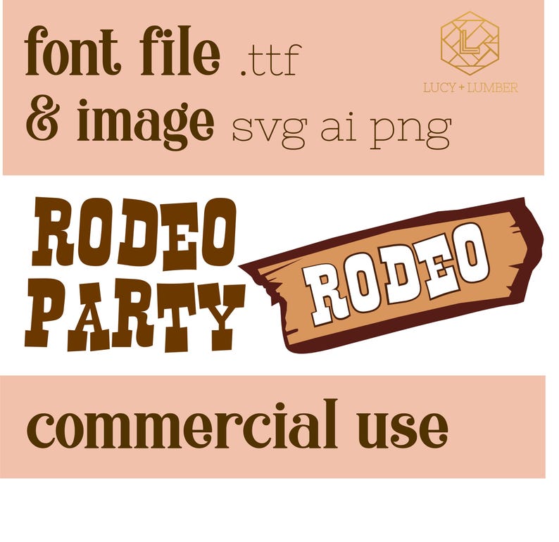 Rodeo Party Font Package - Commercial License Quirky Western Themed ...