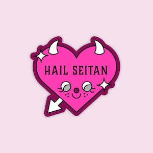 Hail Seitan Heart Sticker | Waterproof | Vegan | Animal Rights