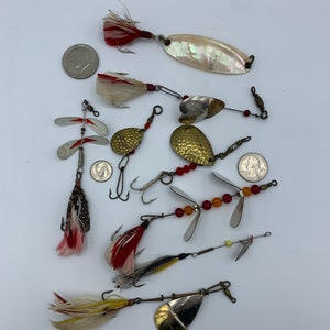 Lot of 8 Old Spinner Bait Fishing Lures 