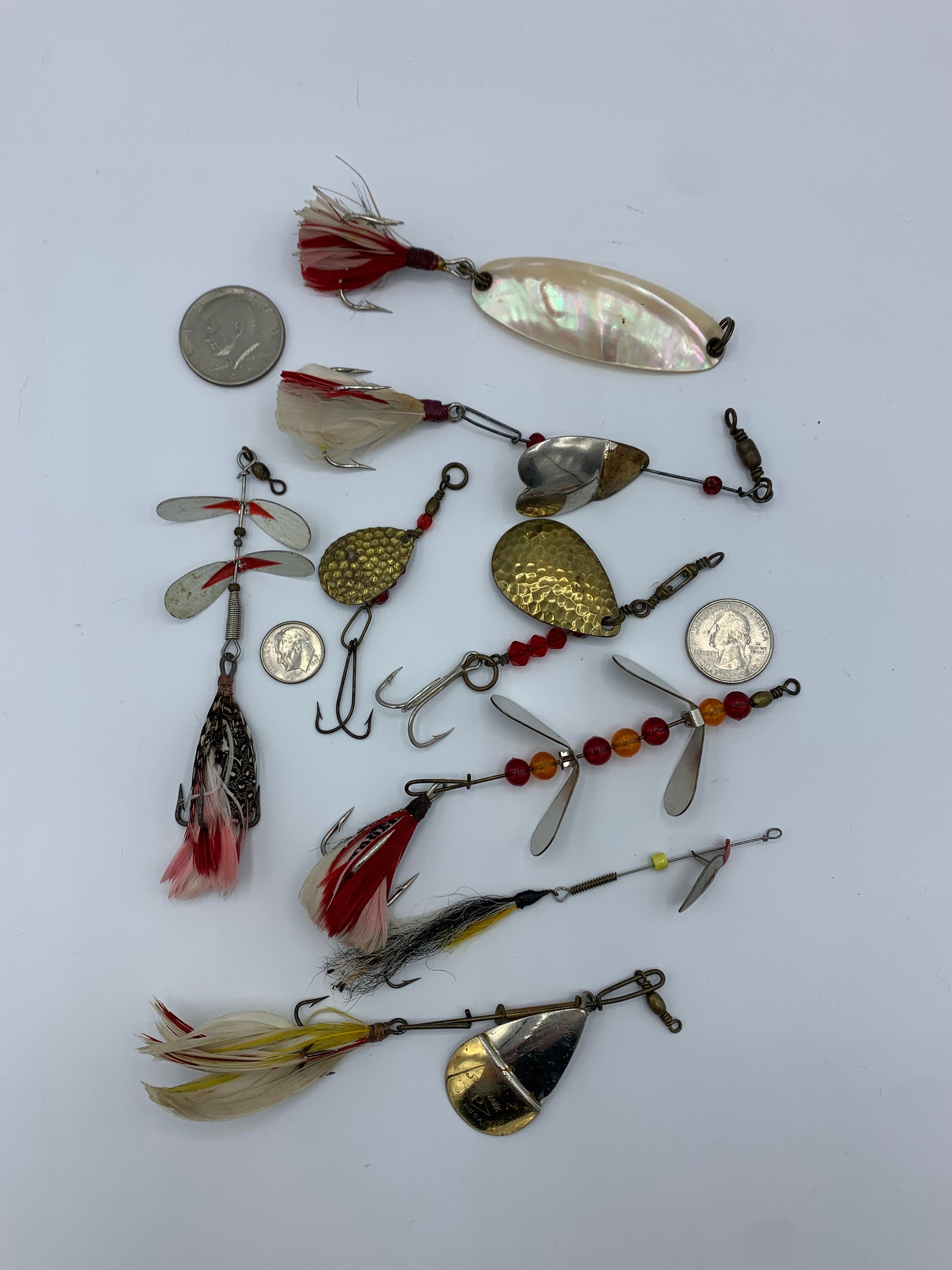 Lot of 8 Old Spinner Bait Fishing Lures