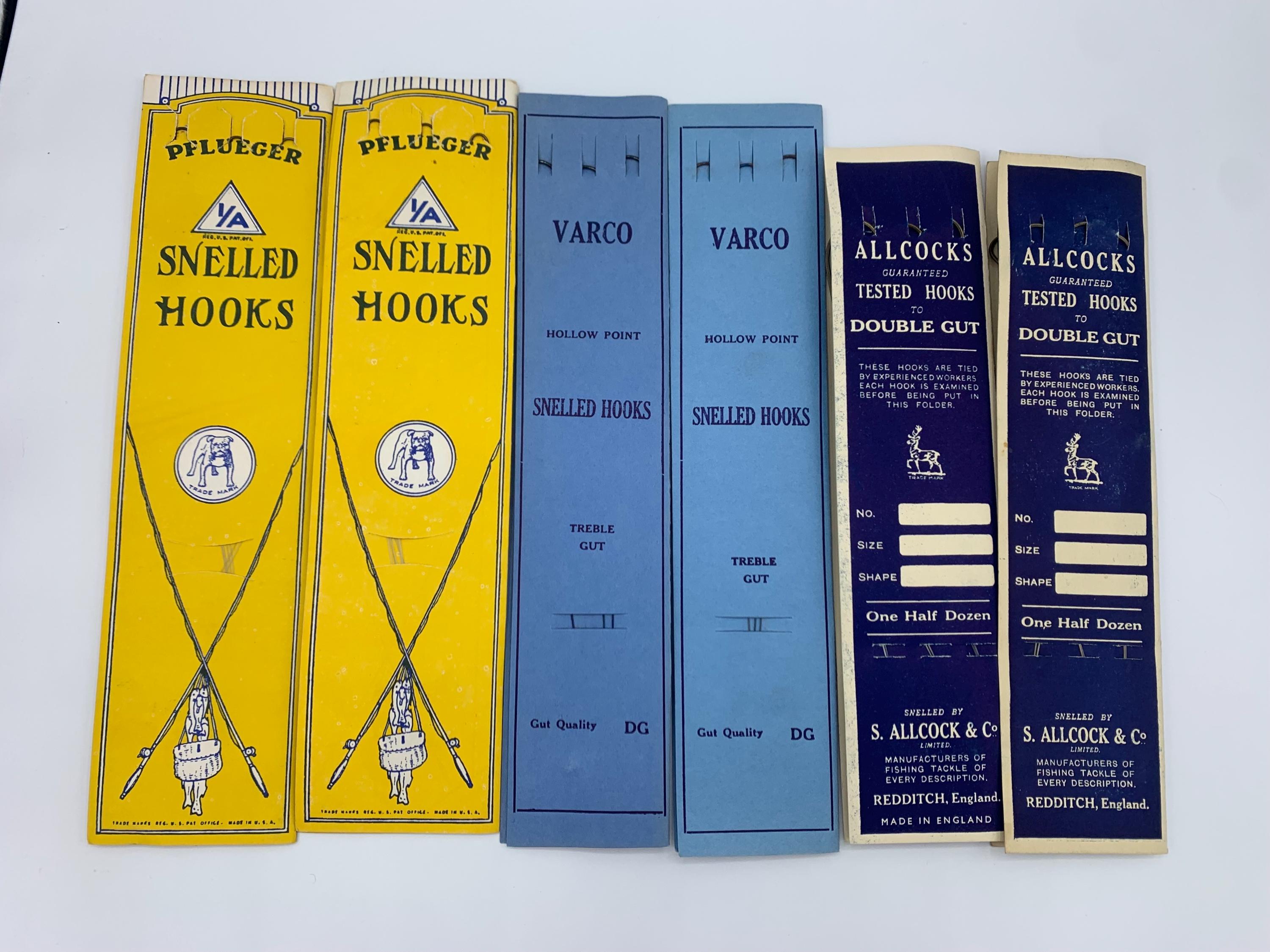 Lot of Vintage Snelled Fish Hook Books - Pflueger, Allcock's, Varco Lot of Vintage Snelled Fish Hook Books - Pflueger, Allcock's, Varco