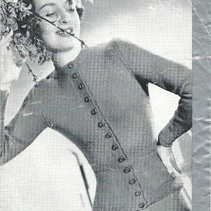 P+B 888 Ladies 1930 cardigan sweater jumper knitting pattern