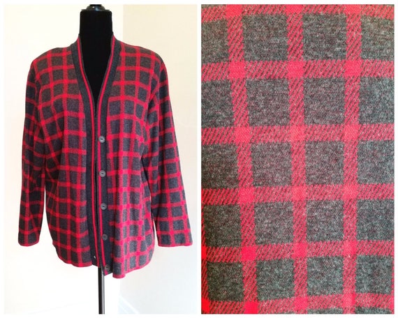 plaid oversized cardigan