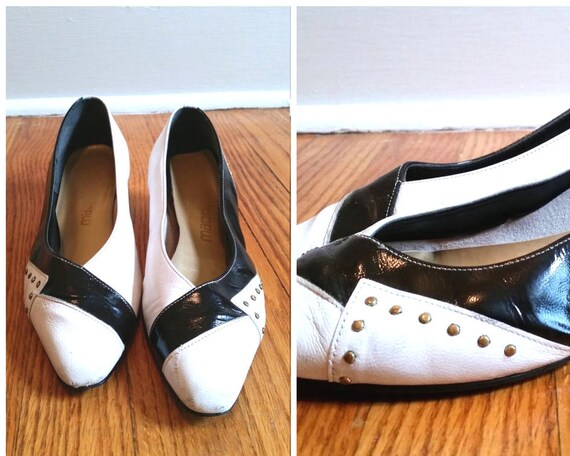 black and white rock and roll shoes