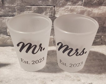 Mr. & Mrs. shot glasses