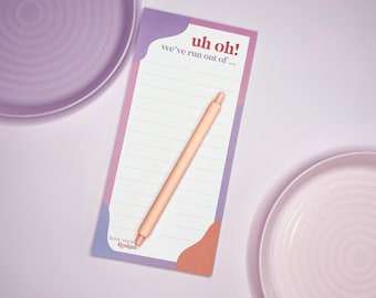 Funny Magnetic Shopping List Notepad: Pastel Stationery (DL Size)