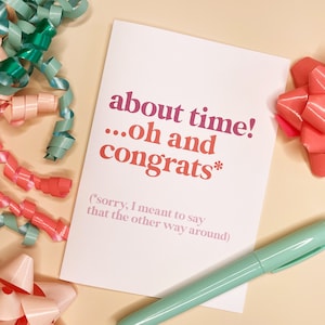 congratulations card, congrats card, wedding card, funny card, funny wedding card, humorous wedding card, newlywed card, bride, groom
