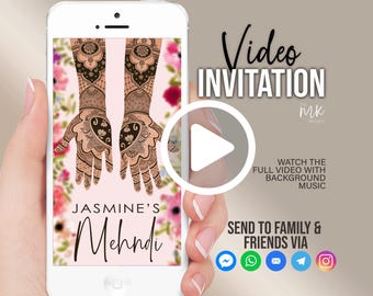Indian Wedding Invitation, Indian Wedding, Mehndi Video Invitation, Indian Wedding Video Invitation, Video Template, Video Invite