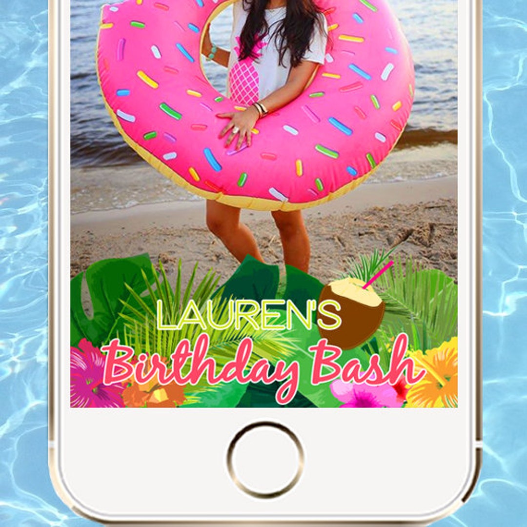 Happy Birthday Snapchat Geofiltertropical Birthday Party Etsy