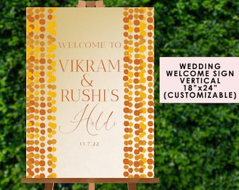 Haldi Wedding Welcome Sign, Indian Welcome Sign, Haldi, Sangeet, Haldi Welcome Board, Mehndi Welcome Sign, Mehndi Decor, Indian Welcome Sign