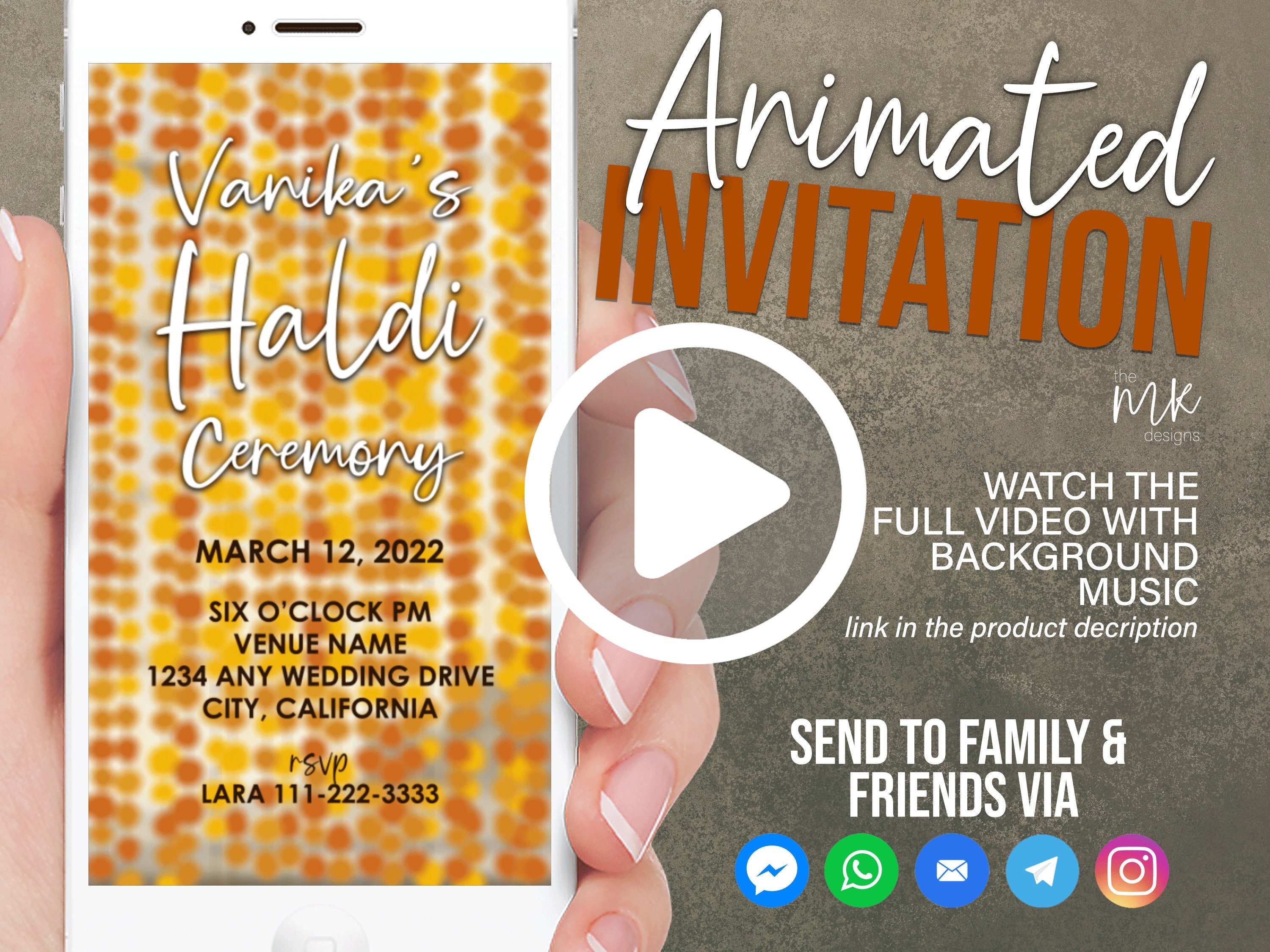 Haldi Video Invitation Indian Wedding Video Invitation 