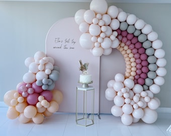 Balloon Rainbow Kit with video Tutorial, Boho colors balloons, Baby shower, Balloon garland, Balloon Kit, Birthday Balloons