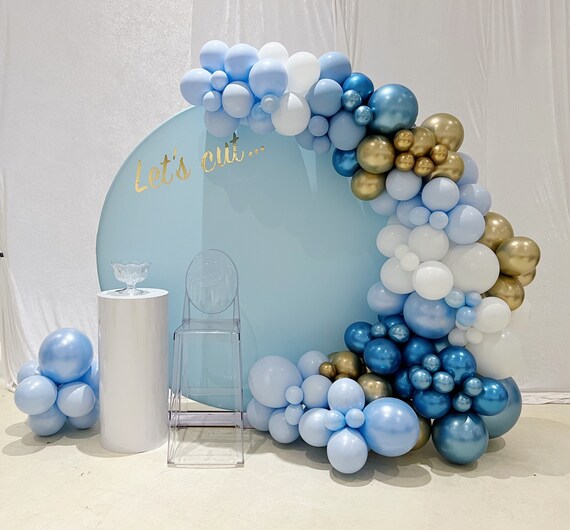 Baby Shower Boy Blue Balloon Kit - 64 Balloons For Party Decorations