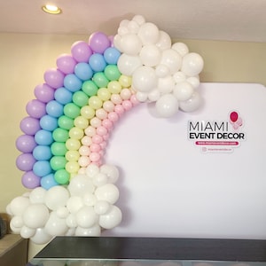 Balloon Rainbow Kit with video Tutorial, Pastel colors balloons, Baby shower, Balloon garland, Balloon Kit, Birthday Balloons