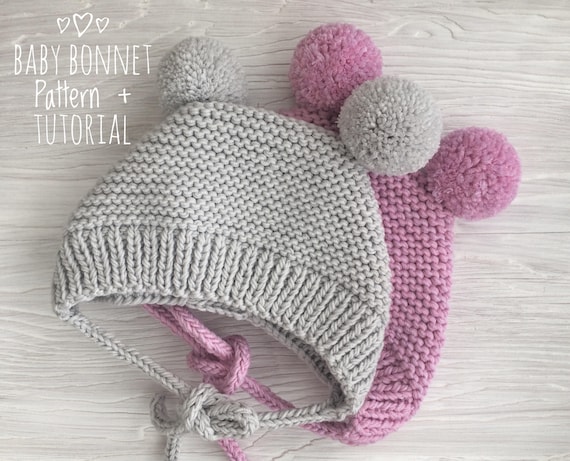 knitted baby bonnet