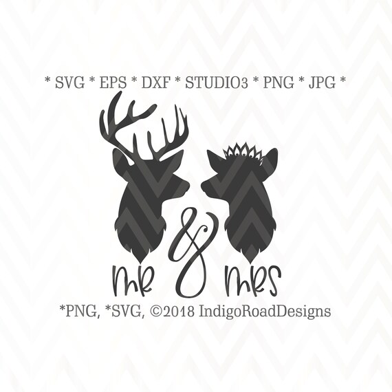 Download Free Mr And Mrs Deer Svg Wedding Svg Farmhouse Svg Deer Head Etsy SVG Cut Files