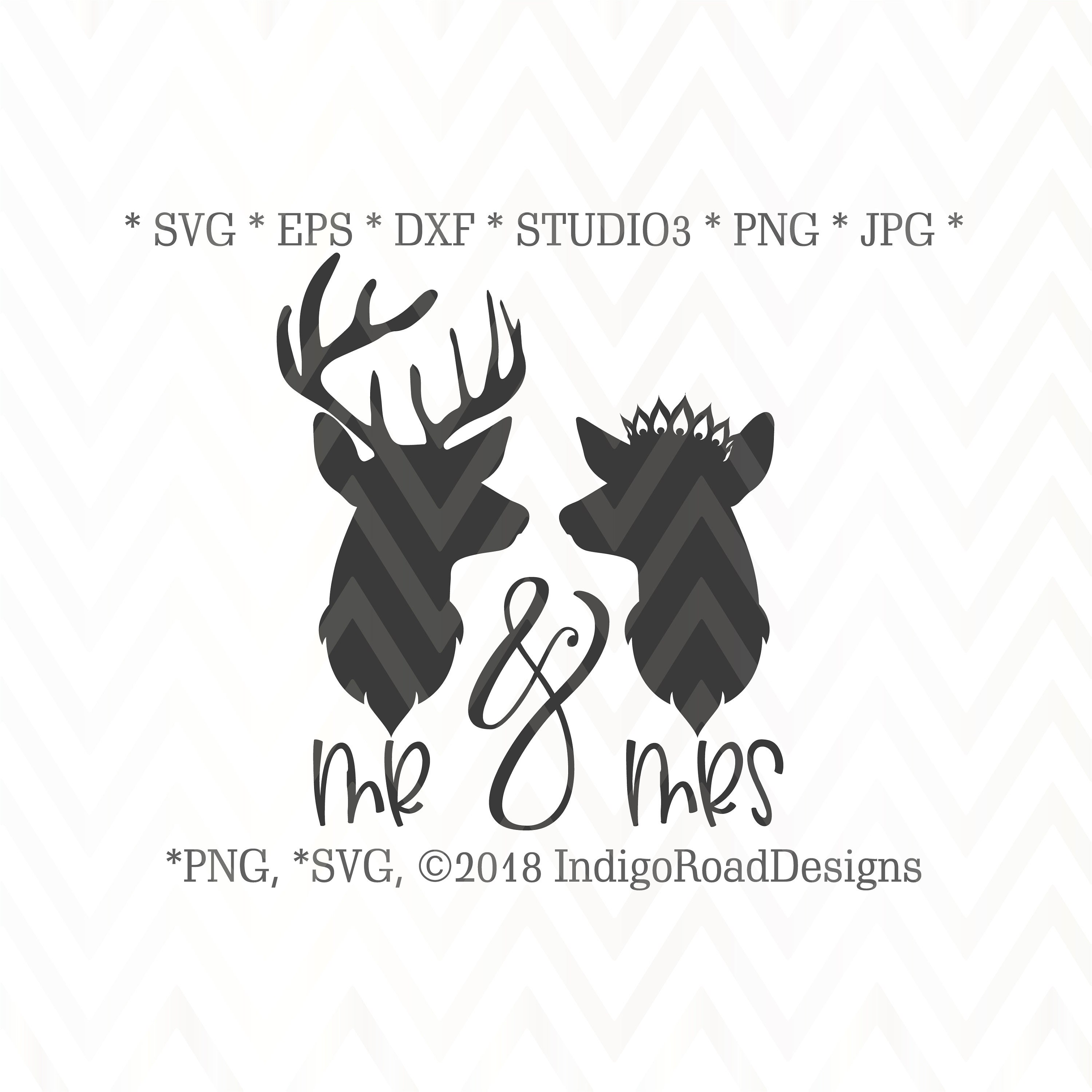 Mr and Mrs Deer Svg Wedding Svg Farmhouse Svg Deer Head - Etsy