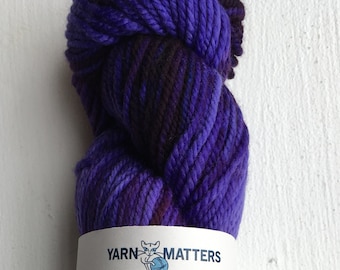 Yarn Matters Hand-Dyed Worsted Weight Yarn in Purple Hayes