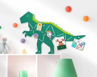 TYREX-Pinnwand zum Stecken & Pinnen aus Filz, Dino-Pinnwand für Kinder oder Dino-Liebhaber, moderne Pinnwand für Kinderzimmer, TYRANNOSAURUS