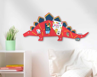 STEGO-Pinnwand zum Stecken & Pinnen aus Filz, Dino-Pinnwand für Kinder oder Dino-Liebhaber, moderne Pinnwand für Kinderzimmer, STEGOSAURUS