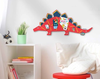 STEGOSAURUS-Pinnwand zum Stecken & Pinnen aus Filz, Dino-Pinnwand für Kinder oder Dino-Liebhaber, moderne Pinnwand für Kinderzimmer, STEGO