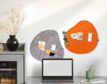 Zwei organische Pinnwände zum Stecken & Pinnen, modernes Visionboard fürs Büro, elegante Küchen-Pinnwand, tolles Pinboard für Flur (OKO1+2)
