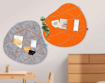 Zwei organische Pinnwände zum Stecken & Pinnen, modernes Visionboard fürs Büro, elegante Küchen-Pinnwand, tolles Pinboard für Flur (OKO1+2)
