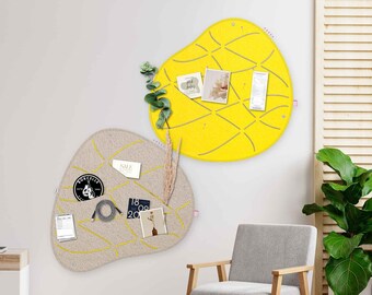 Zwei organische Pinnwände zum Stecken & Pinnen, modernes Visionboard fürs Büro, elegante Küchen-Pinnwand, tolles Pinboard für Flur (OKO2+3)