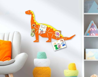 BRONTOSAURUS pin board for sticking and pinning made of felt, dinosaur pin board for children or dinosaur lovers, modern pin board for children's rooms, BRONTO