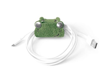 Cute animal-shaped cable holder in many colors, cable animals made of vegan felt, funny cable protection, organize cable clutter, cable holder Hippo