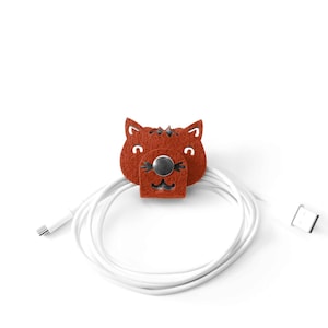 Süßer Kabelhalter im Tierformat in vielen Farben, Kabeltiere aus veganem Filz, witziger Kabelschutz, Kabelgewirr ordnen, Kabelhalter Katze