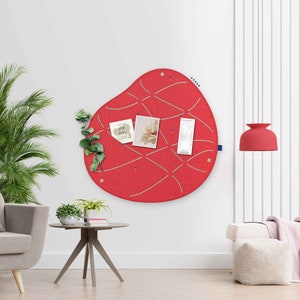Organic pinboard with slots for pinning and sticking, felt memo board, kitchen pinboard, beautiful office pinboard, home office memo board (OKO2)