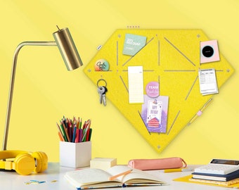 Memoboard zum Stecken & Pinnen in Diamant-Form, modernes Visionboard fürs Büro, coole Küchen-Pinnwand, farbiges Pinboard Kinderzimmer (DIA)