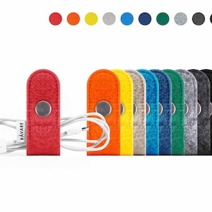 Mini cable organizer, stylish cable holder, funny cable protection, organize cable clutter, notebook accessories, colorful felt cable ties (OWE)