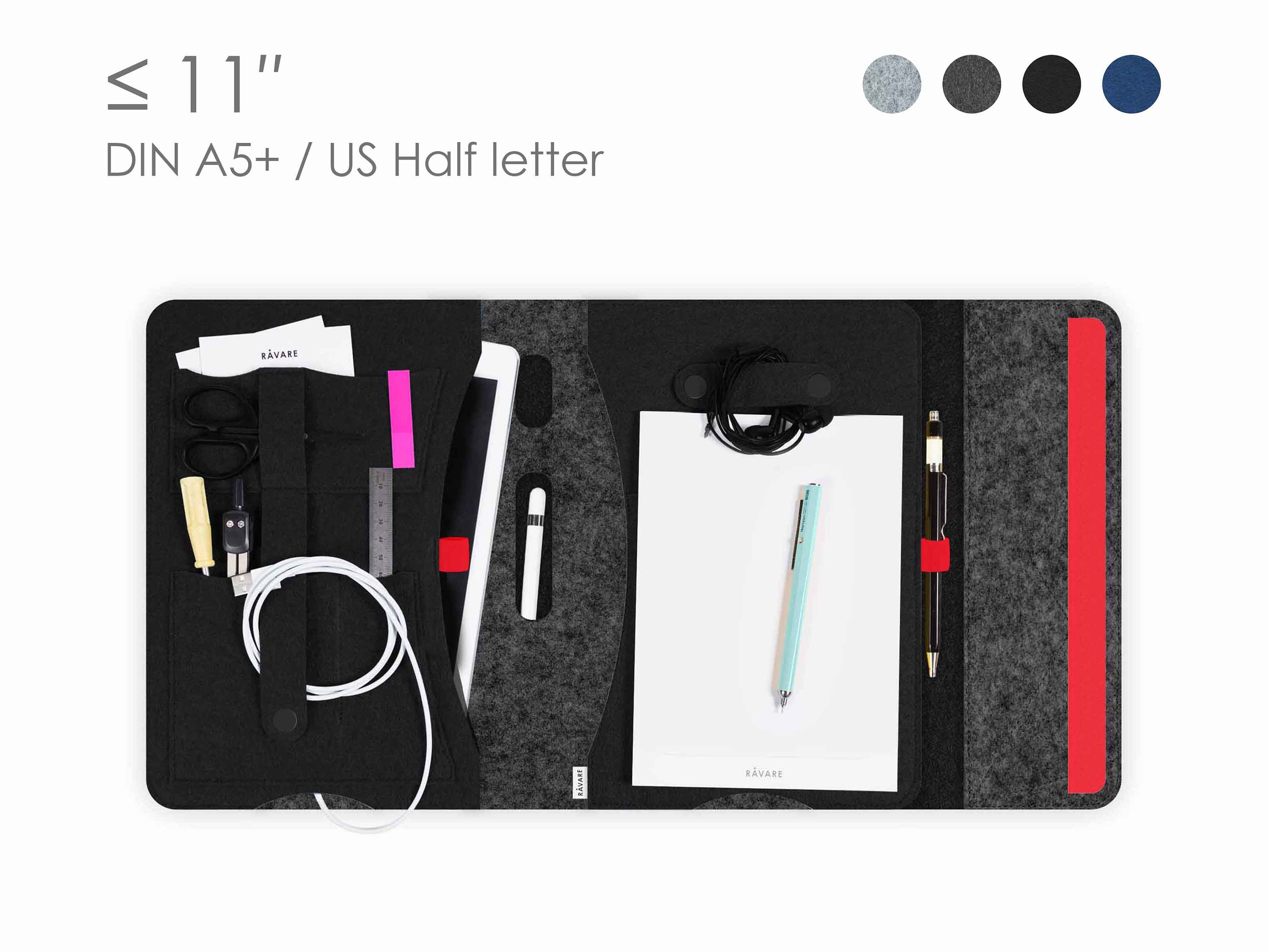RÅVARE Stilvoller Filz-Organizer für iPad 12.9, puristische Businessmappe,  minimalistischer Reiseorganizer