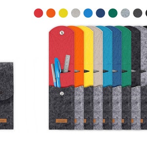 Stylish pencil case for pens & ruler, felt pen holder, reduced pencil case, slim pencil case, minimalist pencil case (REMO)