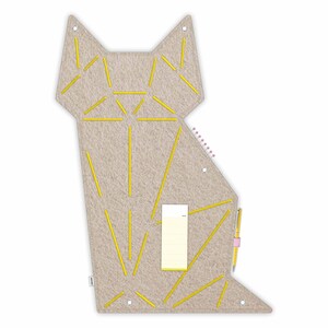Katzen-Pinnwand zum Stecken & Pinnen aus Filz, Tierpinnwand für Kinder oder Tierliebhaber, moderne Pinnwand für Kinderzimmer KAT beige-gelb