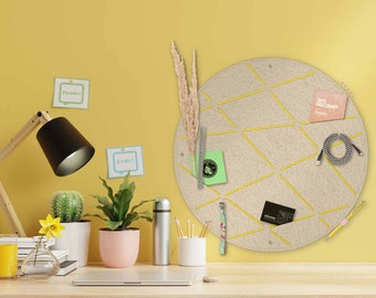 Memo board for sticking and pinning in a circle shape, modern vision board for the office, cool kitchen pin board, colored pin board for children's room (CIR)