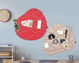 Zwei organische Pinnwände zum Stecken & Pinnen, modernes Visionboard fürs Büro, elegante Küchen-Pinnwand, tolles Pinboard für Flur (OKO2+3)